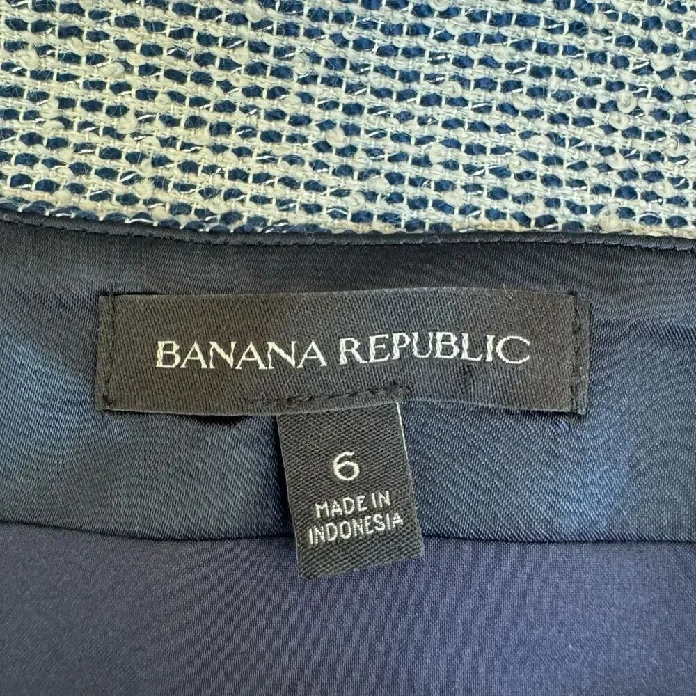 Banana Republic Tweed Pocket Fringe Elegant Work Skirt Size 6